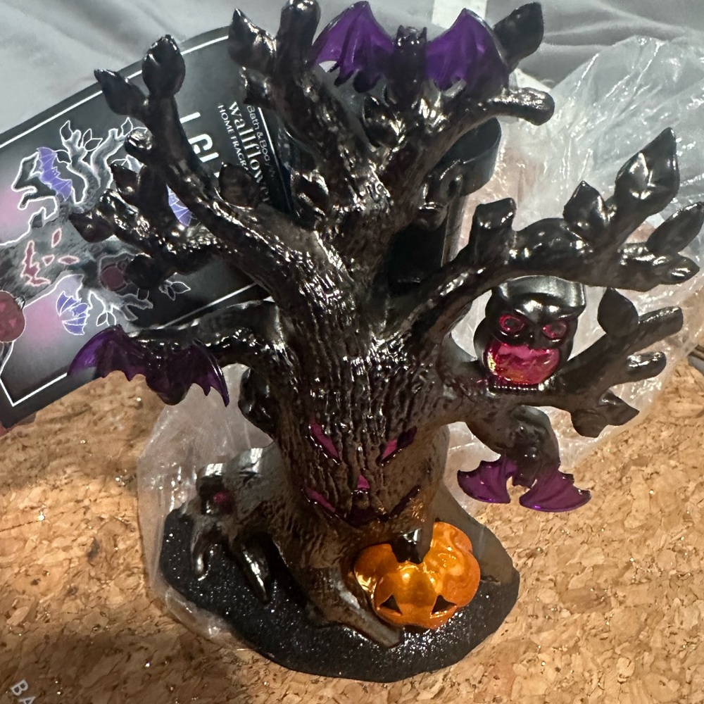 Bath & Body Works Haunted Tree Figurine with Silver and Purple Accents